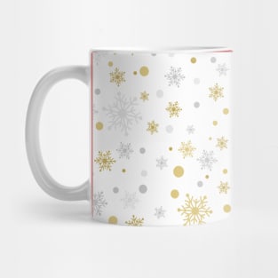 Snowflakes in gold and silver Mug